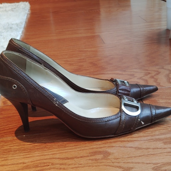 Dior women's high heel shoes size 40 and a half dark brown with buckle detail - Picture 3 of 11
